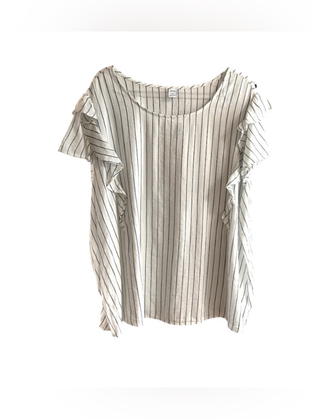 Old Navy Striped Ruffle Front Blouse